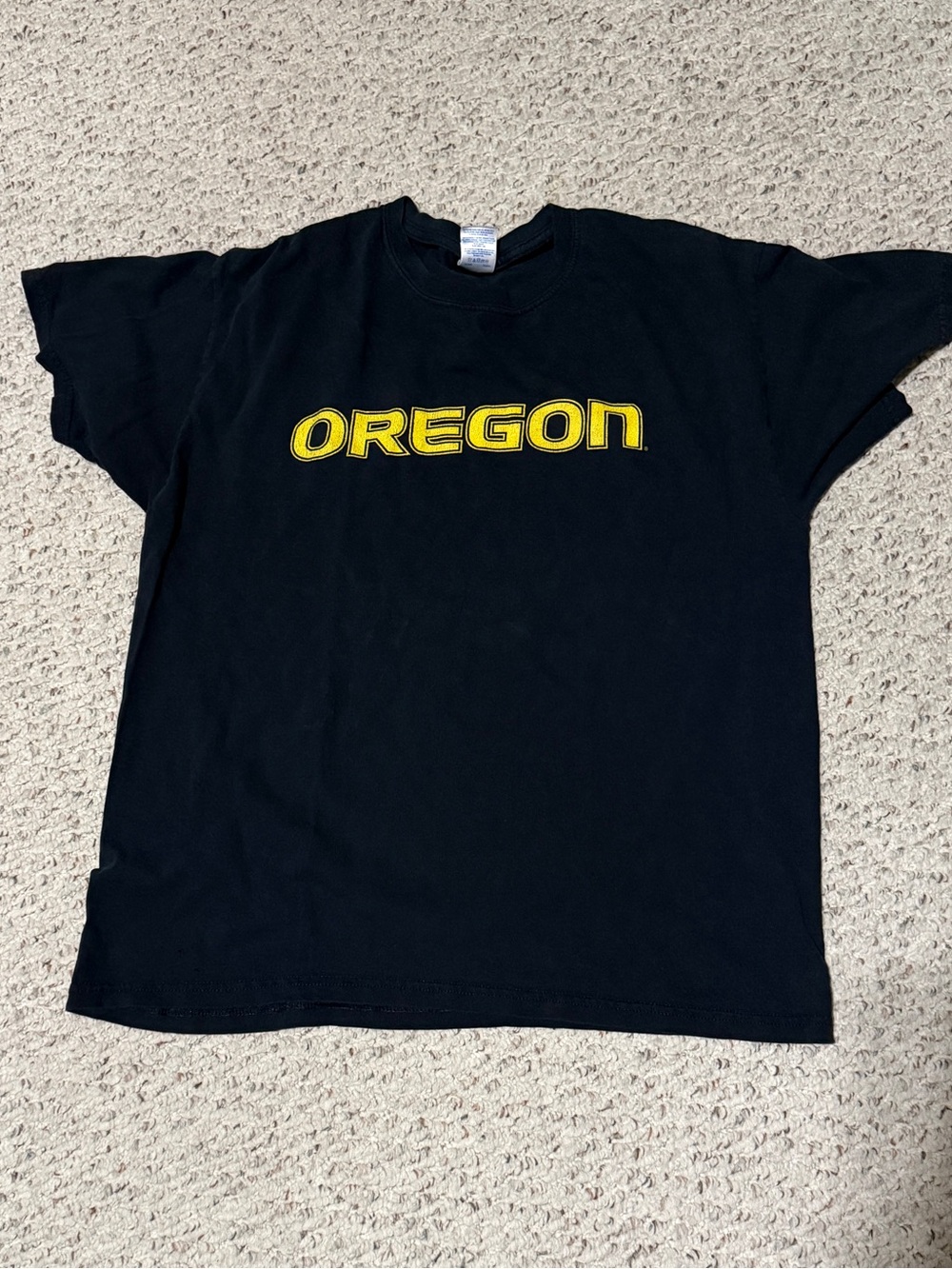 Oregon Black T-Shirt with Yellow Logo